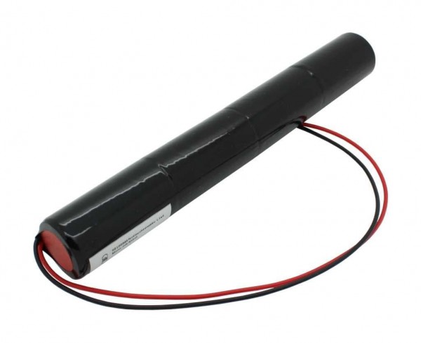 Nødlys batteri NiCd 4.8V 4500mAh L1x4 Mono D med 200mm kabel på den ene side udskiftet 4.8V batteri