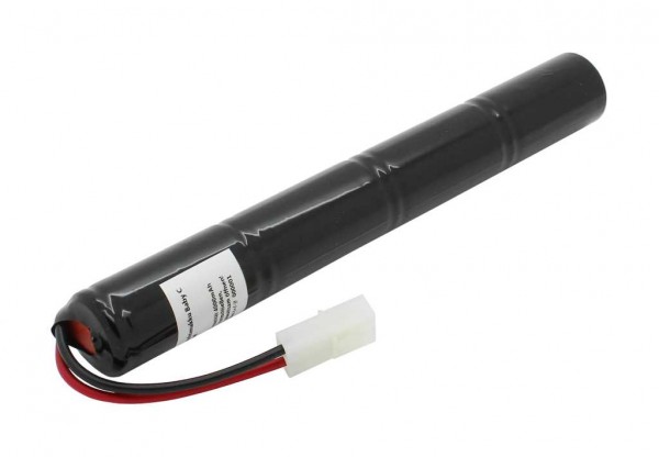 Nødlys batteri NiMH 4.8V 4000mAh L1x4 Baby C med 80mm kabel og stik egnet til SEC AKU0038