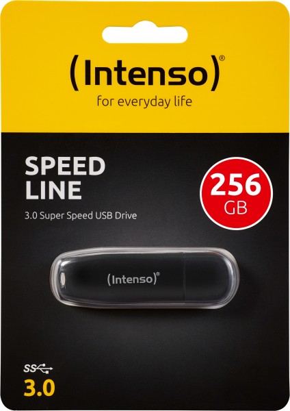 Intenso USB 3.0 stick 256 GB, Speed Line, sort type A, (R) 70 MB/s, detailblister