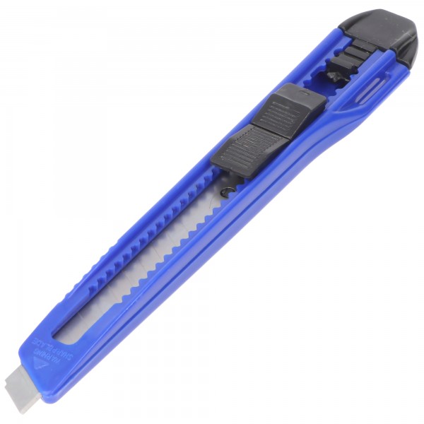 Kutter Ecoline 9 mm, låsbar klinge, også ideel som håndværkskniv, med afbrækningshjælp og praktisk klips, blå