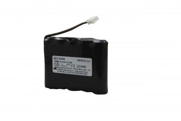 NiMH-batteri egnet til Fresenius sprøjtepumpe / Injektomat Agilia 6 Volt 1,9 Ah CE-kompatibel