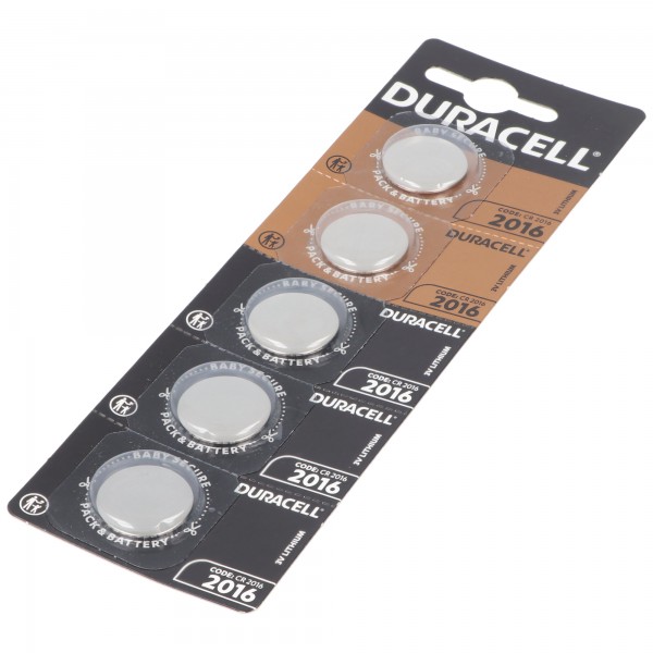 5x Duracell CR2016 lithium batteri