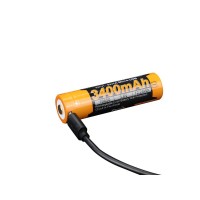 Fenix ARB-L18-3400U 18650 Li-Ion batteri beskyttet 3400mAh, med USB-opladningsfunktion, 70x18,6mm