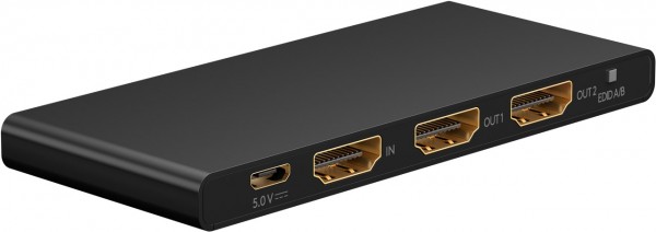 Goobay HDMI™-splitter 1 til 2 (4K @ 60 Hz) - deler 1x HDMI™-indgangssignal til 2x HDMI™-udgange