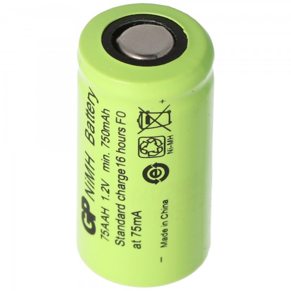 Batteri 2 / 3AA NiMH batteri uden loddetabel, ca. 14x29mm