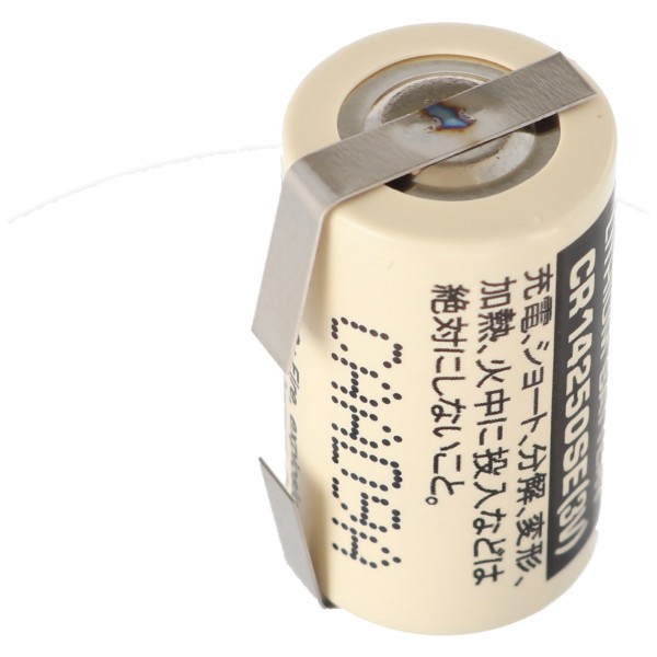 Sanyo lithiumbatteri CR14250 SE 1 / 2AA, IEC CR14250, U-loddetabel