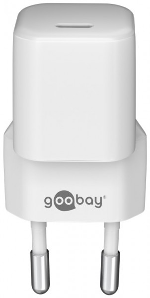 Goobay USB-C™ PD (Power Delivery) hurtigoplader nano (20 W) hvid - velegnet til enheder med USB-C™ (Power Delivery) såsom iPhone 12