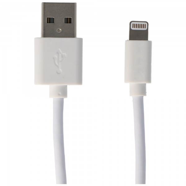 USB opladning og synkroniseringskabel til iPhone, iPad eller iPod med lynstik, hvid 2 meter