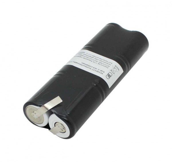 Nødlysbatteri NiCd 7.2V 1800mAh L2x3 Sub-C med loddekolber