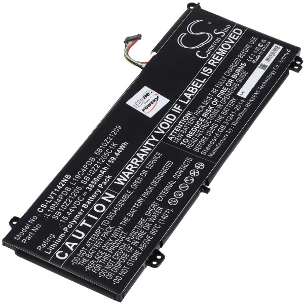Batteri egnet til bærbar Lenovo ThinkBook 14s Yoga, type L19C4PDB - 15.44V - 3850 mAh