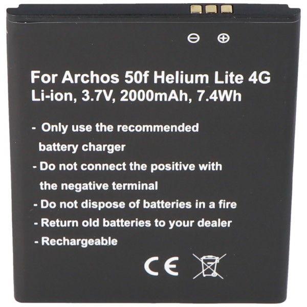 Batteri passer kun til Archos AC50FHE batteri AC50FHELI Archos 50f Helium Lite 4G, GX395872