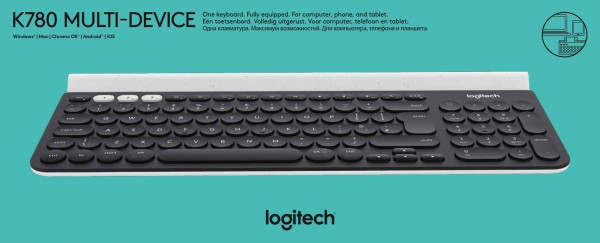 Logitech Keyboard K780, Wireless, Unifying, Bluetooth, sort Multi-Device, DE, Detail