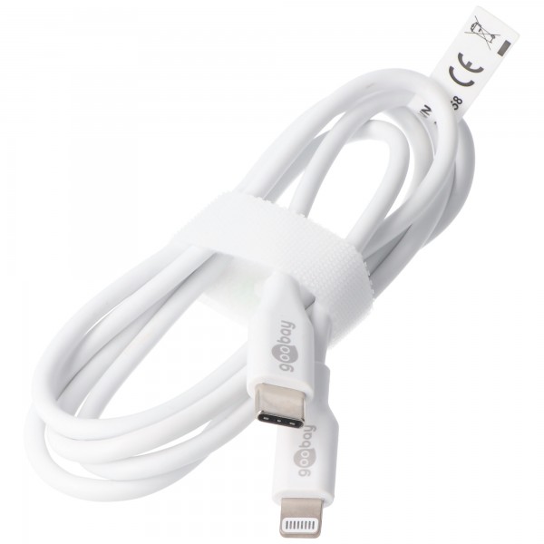 Lightning USB-C opladnings- og synkroniseringskabel, MFi-kablet til Apple iPhone iPad, hvid