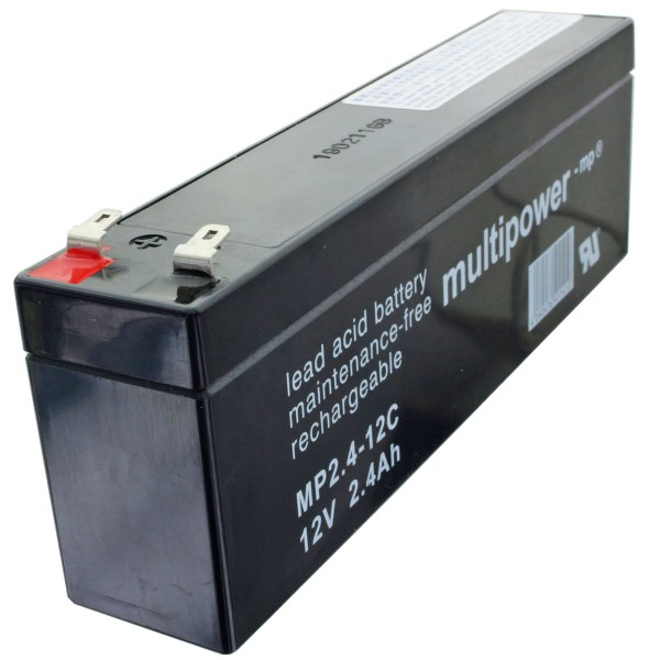 MP2,4-12C Multipower blybatteri med 4,8 mm faston kontakt