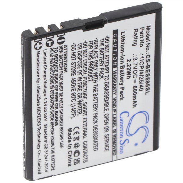 Batteri passer til Bea-fon SL495, Bea-fon SL595, Bea-fon SL595 Plus, 3.7V, 600mAh