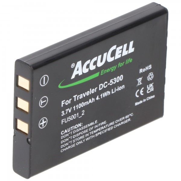 AccuCell batteri passer til batteri Somikon DV-920.HD batteri