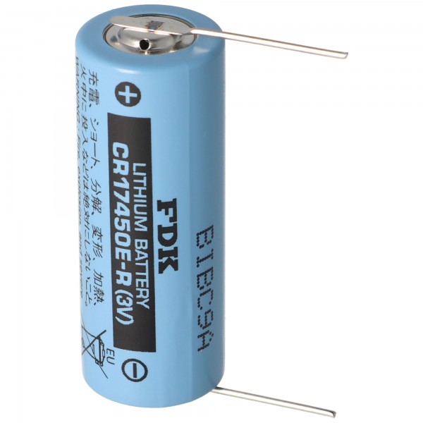 Sanyo lithiumbatteri CR17450E-R størrelse A, Loddetråd (Loddetråd) fra FDK