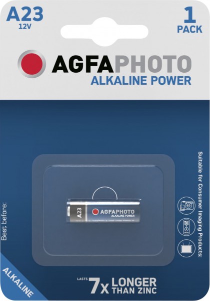 Agfaphoto Battery Alkaline, MN21, V23GA, 12V Power, Retail Blister (1-Pack)