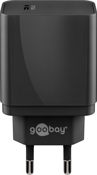 Goobay USB-C™ PD (Power Delivery) hurtigoplader (25W) sort - velegnet til enheder med USB-C™ (Power Delivery) såsom Samsung Galaxy S21, S20