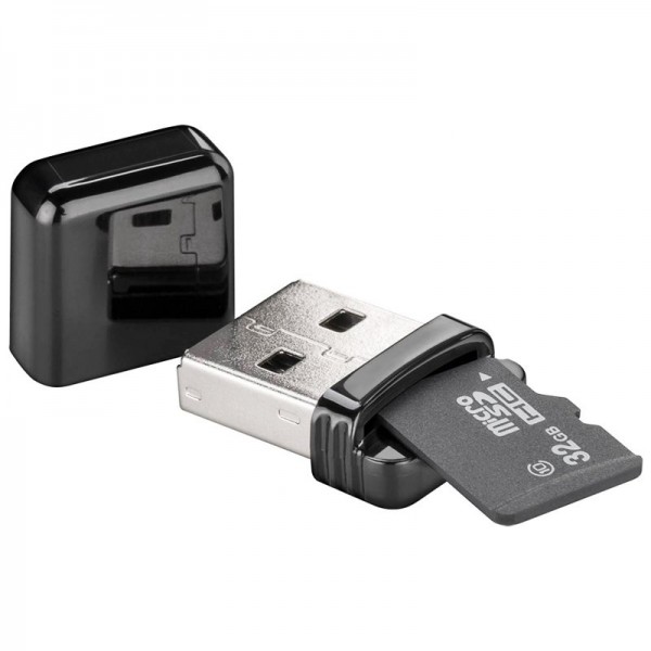 USB 2.0-kortlæser til læsning af Micro SD- og SD-hukommelseskortformater, læses Micro SD, SDHC, SDXC og T-Flash-serien hukommelse