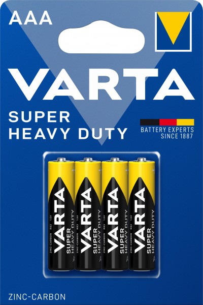Varta-batteri zink-carbon, mikro, AAA, R03, 1,5V, pakke med 4