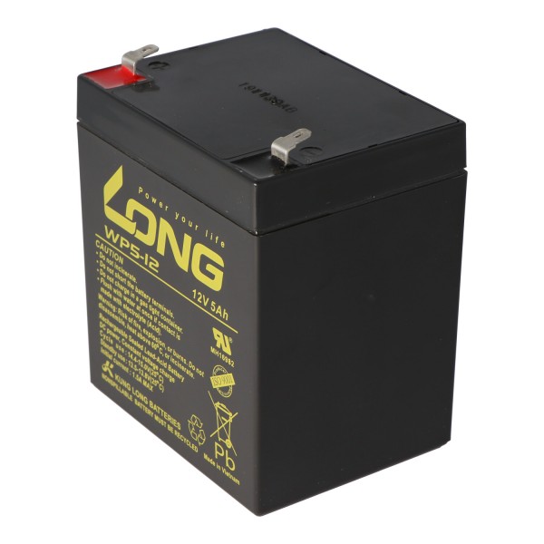 Kung Long WP5-12 blybatteri 12 Volt 5Ah eg egner sig til batteripakken APCRBC140 fra APC, 16 stykker er nødvendige