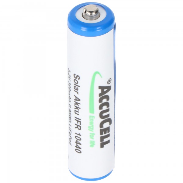 3,2 Volt Solar Battery Lithium IFR 10440 200mAh LiFePo4 Batteri, 3,2 Volt Batteri AAA Solar med hoved ubeskyttet 44,1 x 10,1mm