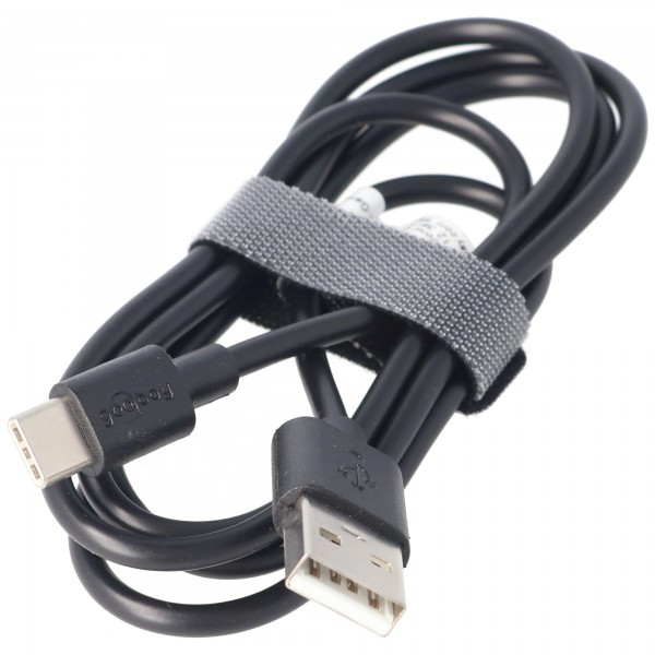 USB-C opladnings- og synkroniseringskabel til alle enheder med USB-C-forbindelse, 1 meter sort