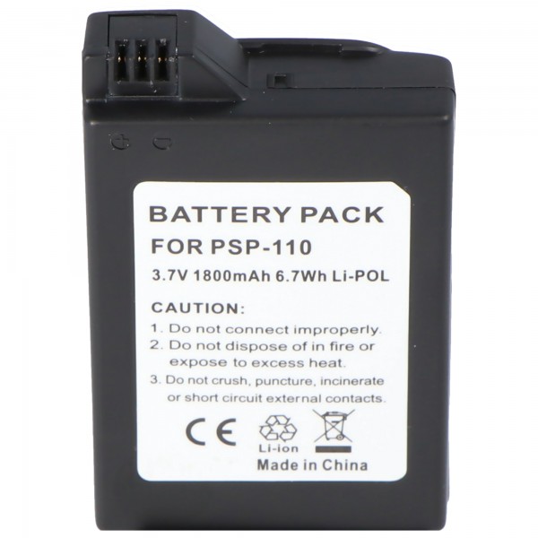 Li-Ion batteri - 1800mAh (3.7V) - til spilkonsoller som Sony PSP-110, PSP-280G