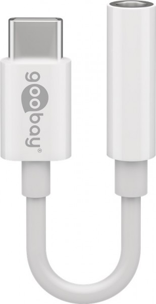 Hovedtelefonadapter Audioadapterkabel (passiv), USB-C-stik til 3,5 mm stikket hvid