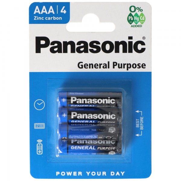 Panasonic generel formål Micro R03BE 4BP 4 stykker AAA R03 i en blister
