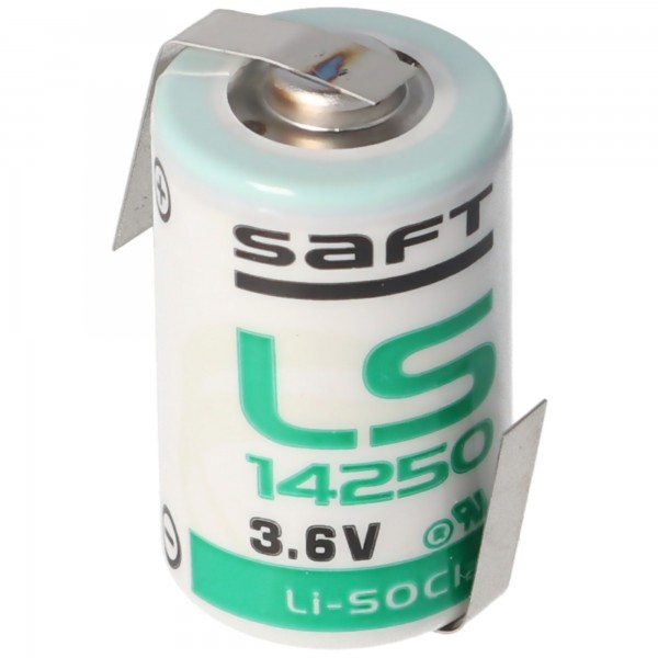SAFT LS14250CNR lithiumbatteri, størrelse 1/2 AA, loddeflagge Z-form