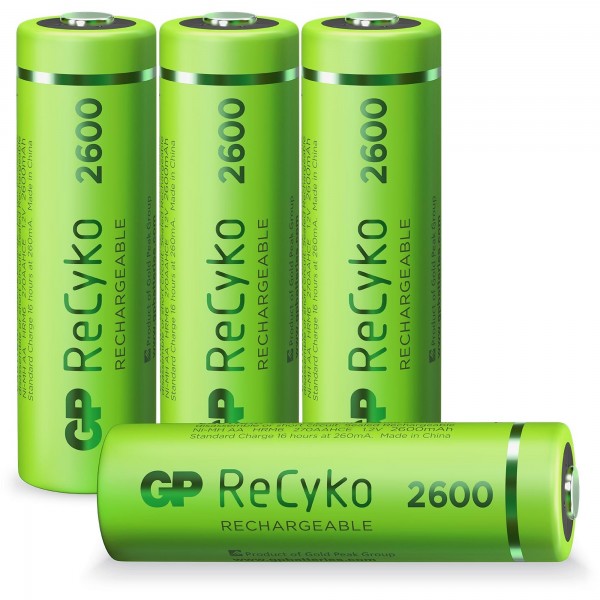 AA batteri GP NiMH 2600 mAh ReCyko 1.2V 4 stk