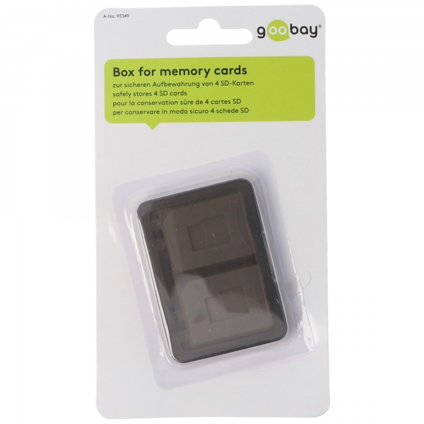 Opbevaringskasse til op til 4 x SD-hukommelseskort