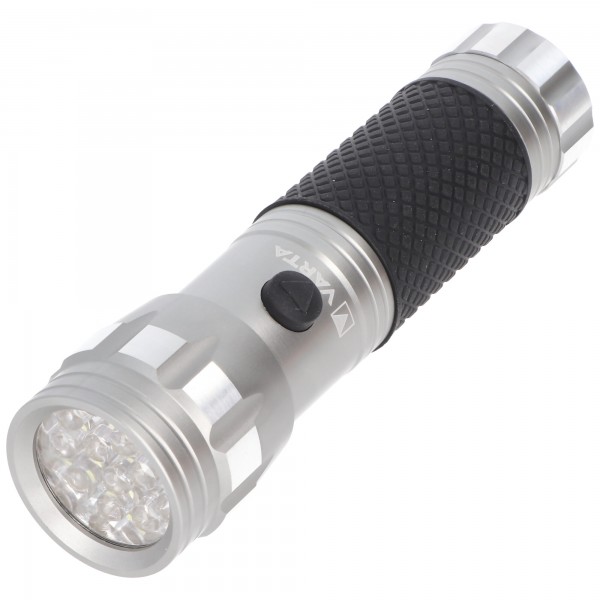 Varta LED lommelygte Brite Essential F10 20lm, ekskl. 3x batteri Micro AAA, detail blisterpakning