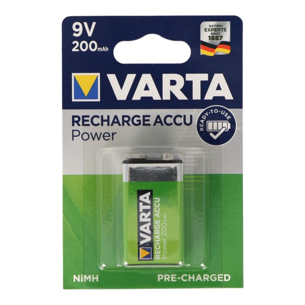 9 Volt NiMH batteri Varta PowerReady2Use 200mAh 567122