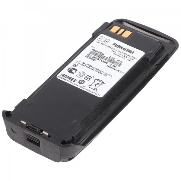 Batteri passer til Motorola DP3600, XiR P8200, PMNN4101A, Li-ion, 7,4V, 1800mAh, 13,3Wh, sort, med IMPRES funktion