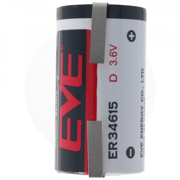 EVE ER34615 DS EVE Fabrikatnr .: ER34615DSEVE 3.6 Volt 19000mAh med loddemuffer i U-form