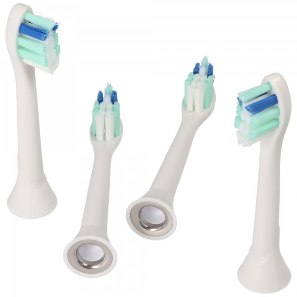 Pakke med 4 Gum Care-rengøringsbørster erstatningstandbørstehoveder til elektriske tandbørster fra Philips, velegnet for eksempel til Philips HX3 HX6 HX8 HX9-serien