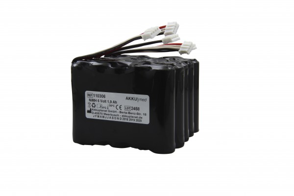 NiMH genopladeligt batteri (pakke med 5) egnet til Fresenius sprøjtepumpe / Injektomat Agilia 6 Volt 1.9 Ah CE-kompatibel