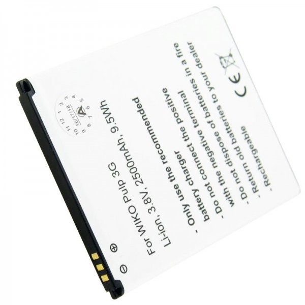 Udskiftning batteri passer til Wiko Pulp 3G batteri 5251, dimensioner 76.95 x 59.95 x 4.20mm