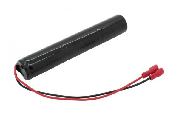 Nødlys batteri NiMH 3.6V 4000mAh L1x3 Baby C med kabel og faston-stik -4,8mm / + 6,3mm erstatter 3,6V batteri