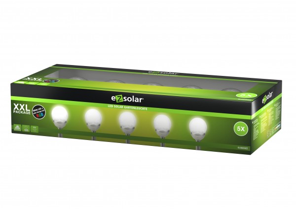 LED solsti lys Cracked Ball, sol haven have lys med farveændring funktion, inklusive 5x 1,2V AA Ni-MH batteri, sæt med 5