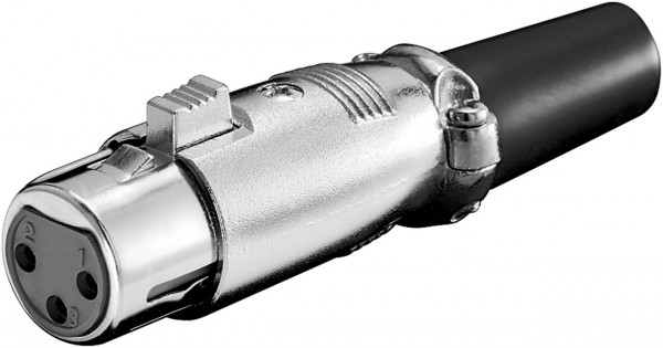 Goobay mikrofonkobling, XLR-stik (3-benet) - med låsning og skruet trækaflastning