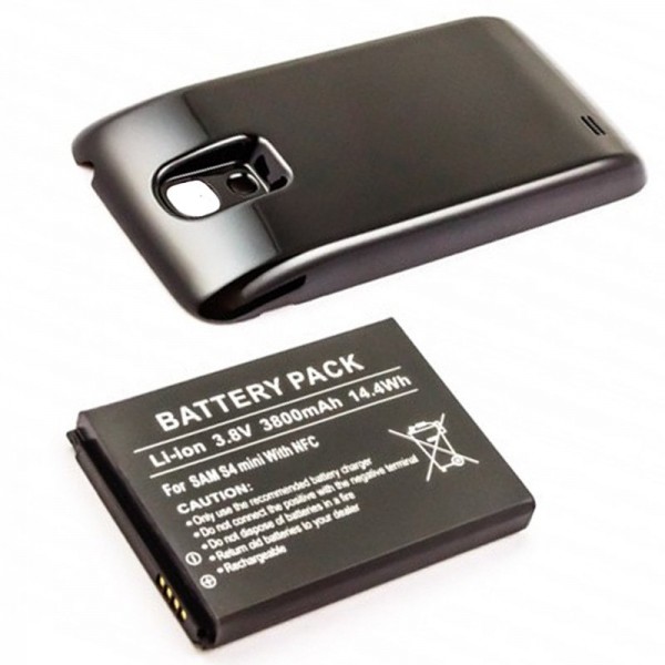 Samsung Galaxy S4 Mini Replacement Batteri Galaxy S4 Mini, GT-I9195 3800mAh med cover sort