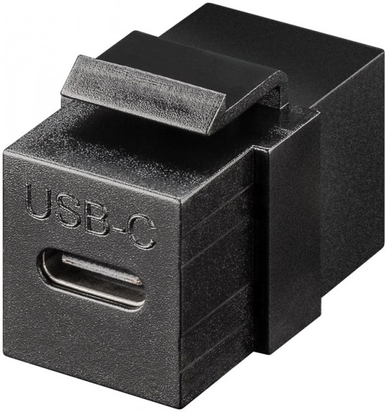 Goobay Keystone-modul USB-C™-stik, USB 3.2 Gen 2 (10 Gbit/s), sort - USB-C™-stik > USB-C™-stik