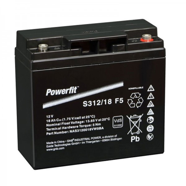 Sunshine Powerfit S312 / 18F5 Batteriledning PB 12Volt 18Ah