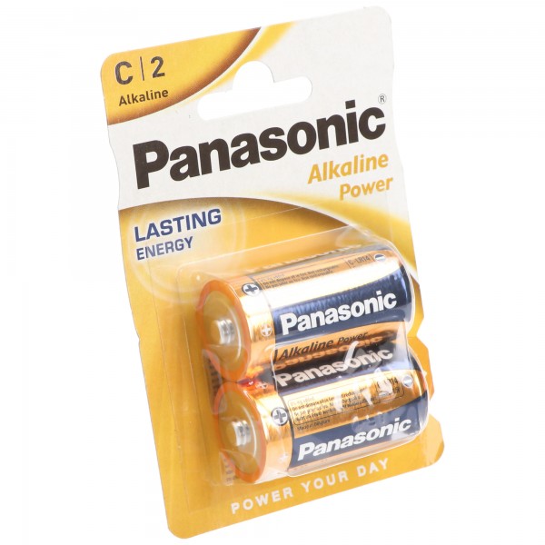Panasonic Batteri Alkaline, Baby, C, LR14, 1,5V Alkaline Power, Detail Blister (2-Pack)