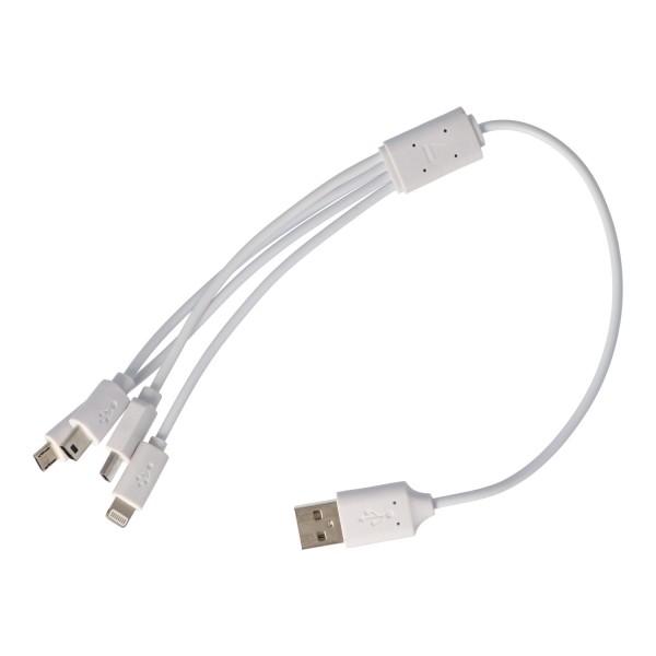 USB-opladerkabel 4 i 1 egnet til USB-C, Mini-USB, Micro-USB og 8-bens stik