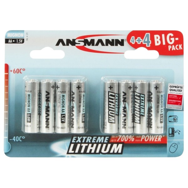 ANSMANN lithiumbatteri Mignon AA / FR6 8-pack